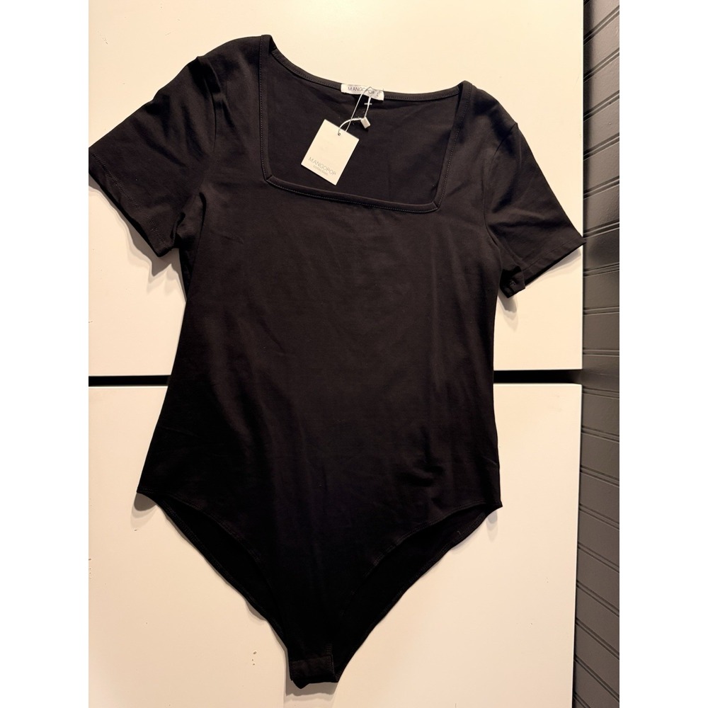 mango pop bodysuit Large NWT Square Neck Shirt Sleeve